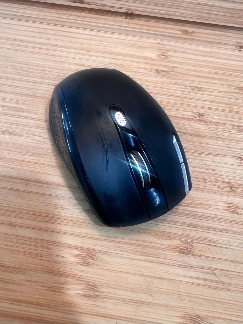 Wireless Black Optical Mouse with DPI Button